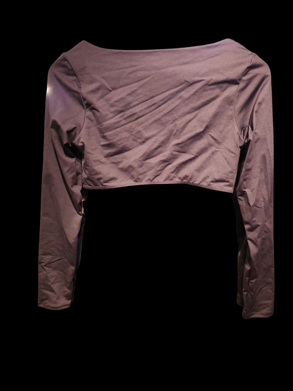 SKIMS BLACK Long Sleeve Cropped Top for Daily Or Swim Wear - Picture 2 of 4